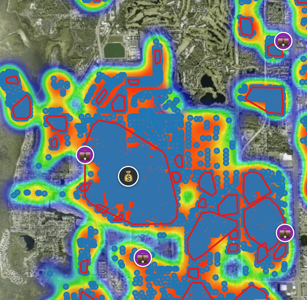Tarpon’s pool density map used to plan door-knocking